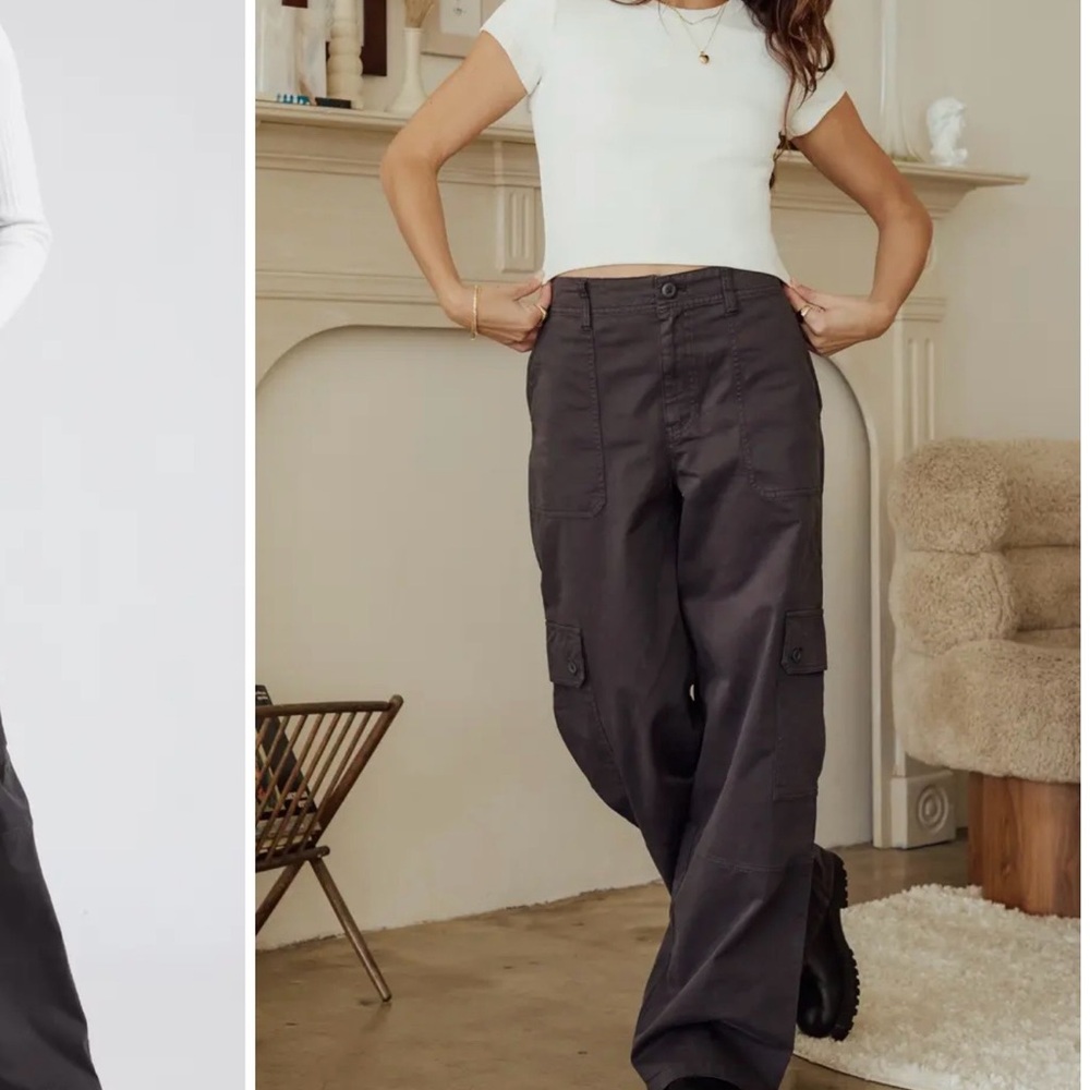 BP High-waisted Twill Cargo in Caramel - Picture 3 of 6